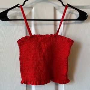 Wild Fable Red Ribbed Crop Camisole